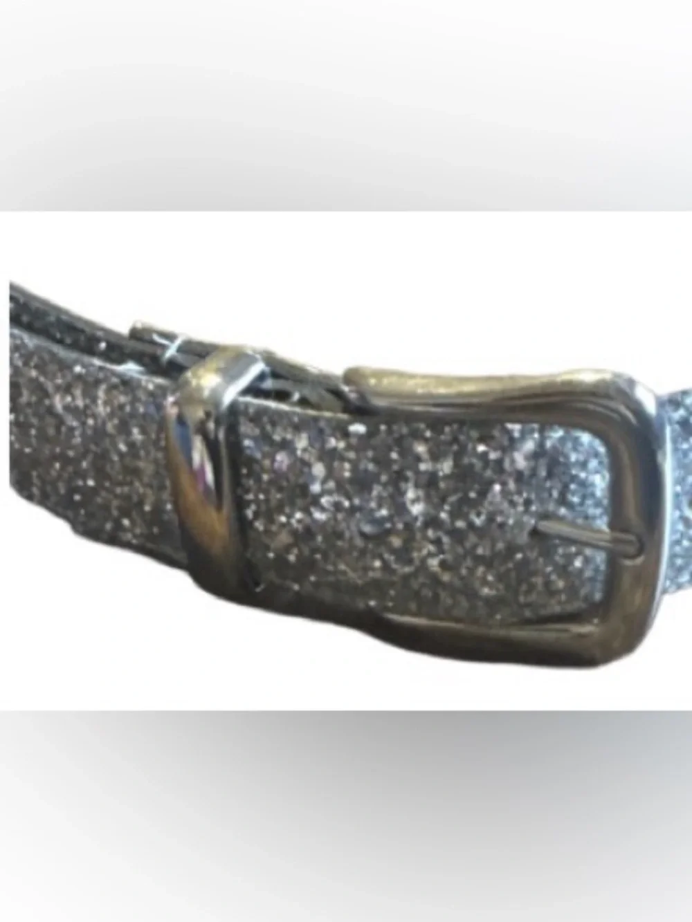 Absolutely fresh vintage 1990 Glitter  Belt - Silver sparkle